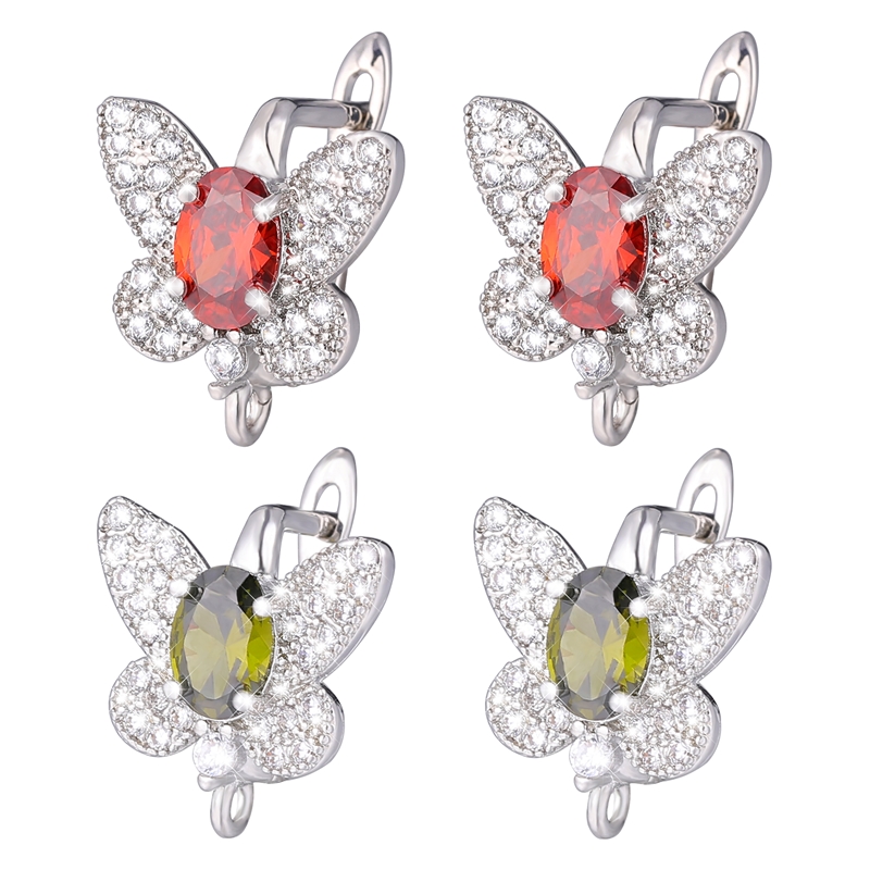 Embroidery Craft - Juya-Boucles d'Oreilles Papillon Plaquées Or Argent,