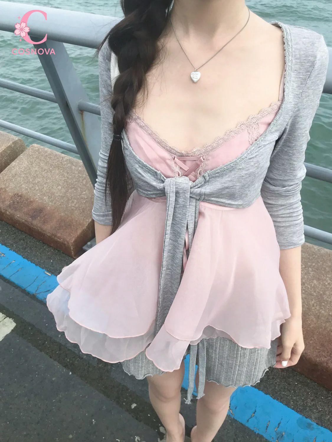 Elastic Lace Trim - Ensemble 3 pièces coréen d'été pour